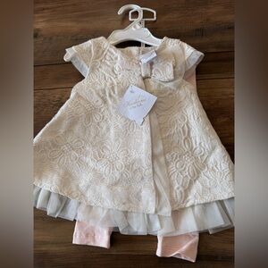 Charming Cream Kids Formal Dress with Bow